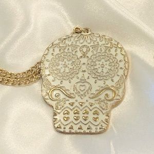 Day of the Dead White Pendant and Chain